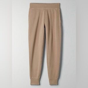 Aritzia Tna COZY AF Fleece Perfect Pocket Mid Rise jogger Sweatpants Tan XS